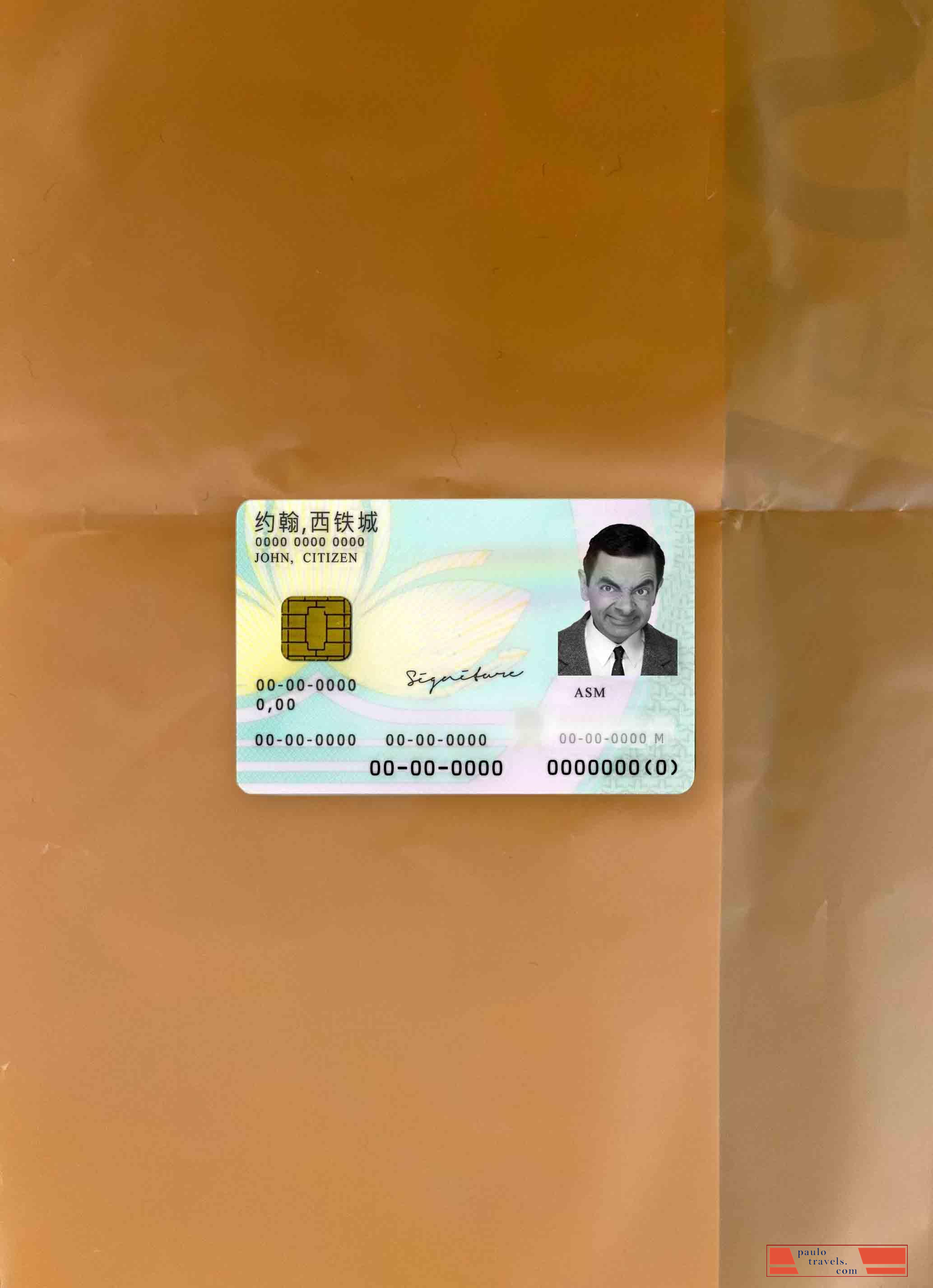 Macau ID photolook FRONT PSD template